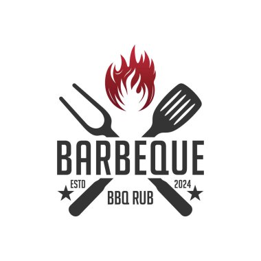 Yangın yaratıcı konsept Premium Vektör Bölüm 2 ile barbekü logosu tasarımı