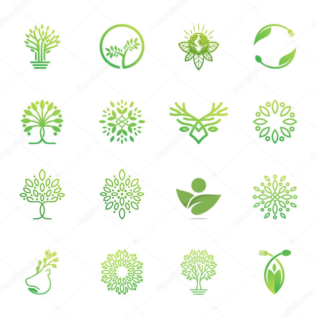 Set boutique logo design creative concept Premium Vector