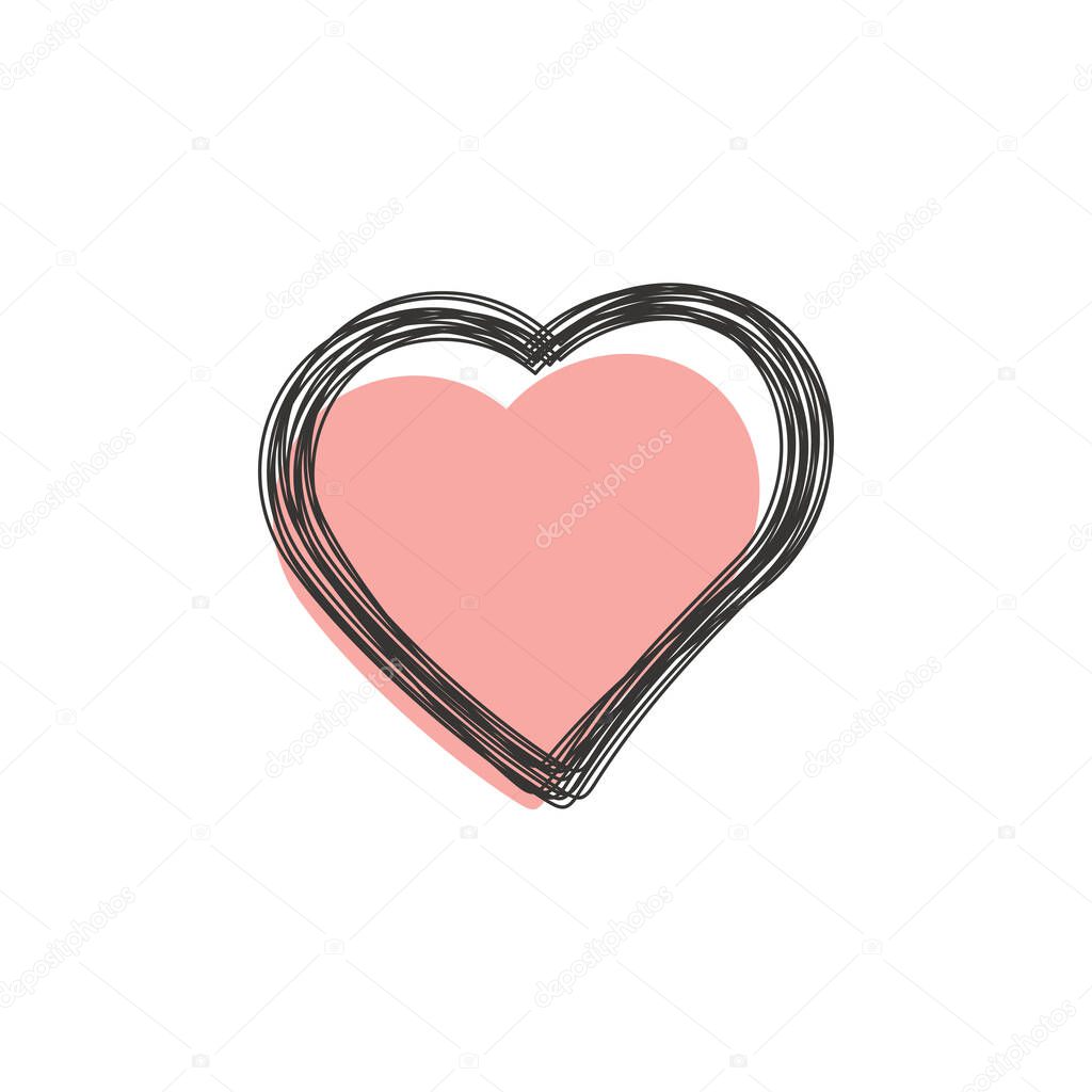 Love brush logo design modern simple concept