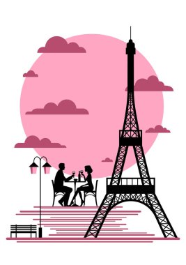 Beyaz arka planda Eyfel Kulesi 'nin 