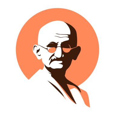 Siluetli Simge: Vektör Resimleri Mahatma Gandhi 'nin Tanınabilir Silüeti