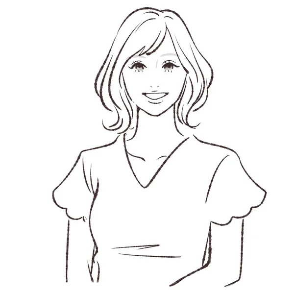 Sketch Young Woman — Stock Photo, Image