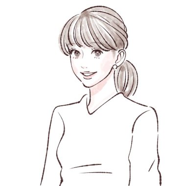 kadın karikatür el çizimi, vektör çizimi