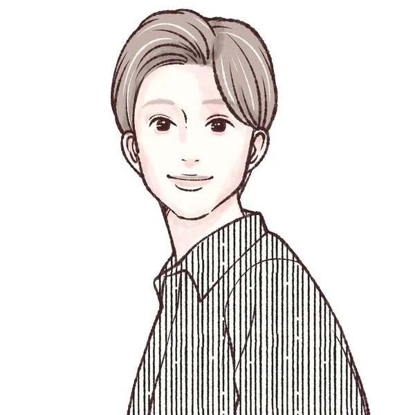 Sketch Young Woman Short Hair Hand Drawn Vector — Stock Photo, Image