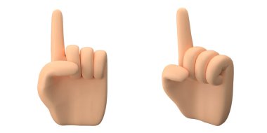 Parmakları havada bir el. 3d oluşturma