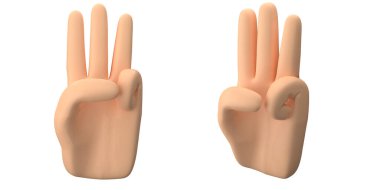 İnsan parmaklı 3 boyutlu çizgi film karakteri.