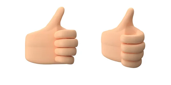 現実的な3つの親指のセット ジェスチャー — ストック写真