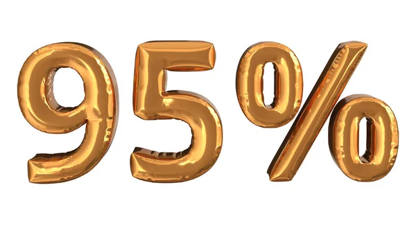 ゴールドパーセント5 割引サイン レンダリング — ストック写真