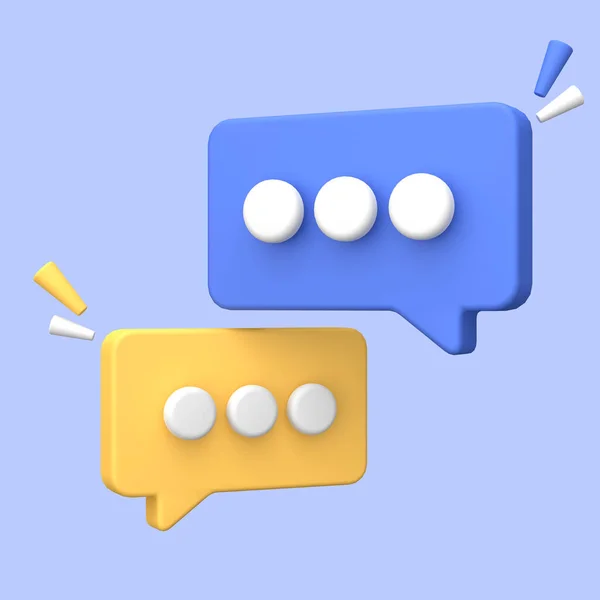 Renderização Ícone Chat Conceito Comunicação Renderização Ilustração — Fotografia de Stock