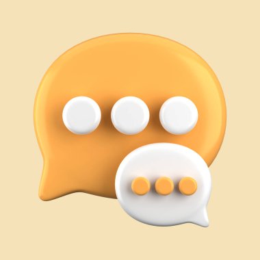 Konuşma baloncuğu mesajları, çan bildirimi, sosyal medya iletişim konsepti, sosyal ağda sohbet kutusu ve haberci. 3D teknoloji tasarım varlıkları için uygun