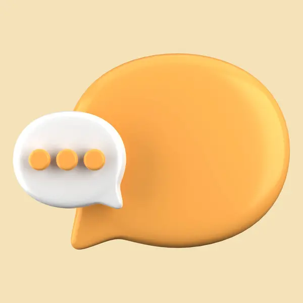 3d rendering of  Speech bubble messages, bell notification, social media communication concept, chat box in social network and messenger. fit for 3d technology design assets