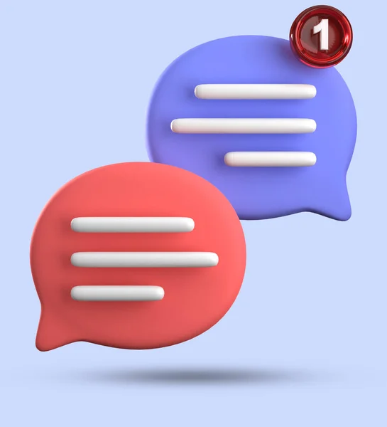 Rendering Ikon Gelembung Ucapan Pastel Chat Icon Set Set Dari — Stok Foto