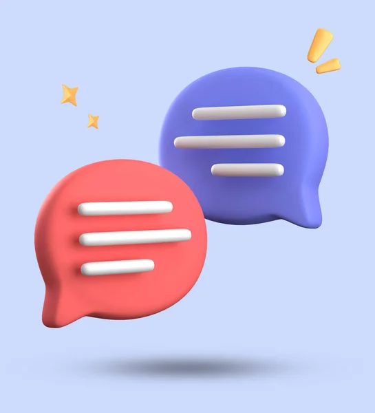 Representación Burbuja Voz Con Iconos Notificación Pastel Icono Chat Conjunto — Foto de Stock