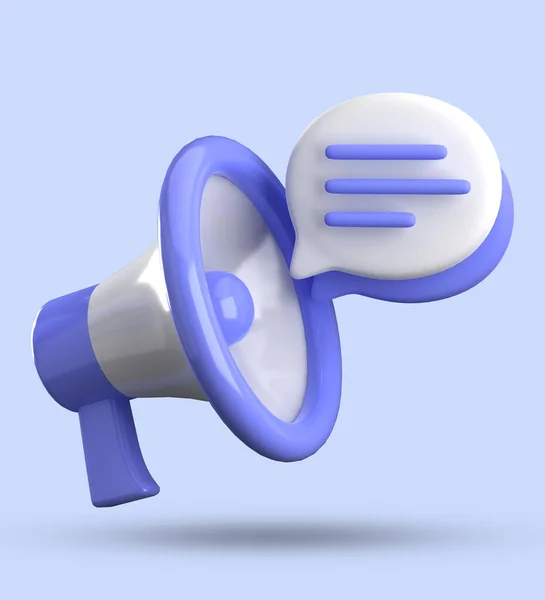 Rendering Megaphone Speech Bubble Notification Icons Pastel Chat Icon Set — Stock Photo, Image