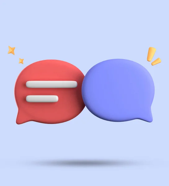 3d rendering of speech bubble with notification icons, 3D pastel chat icon set. Set of 3d speak bubble.