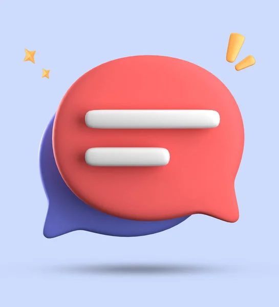 3d rendering of speech bubble with notification icons, 3D pastel chat icon set. Set of 3d speak bubble.