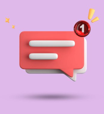 3 boyutlu konuşma balonu, 3 boyutlu pastel sohbet simgesi seti. 3d konuşma baloncuğu kümesi.