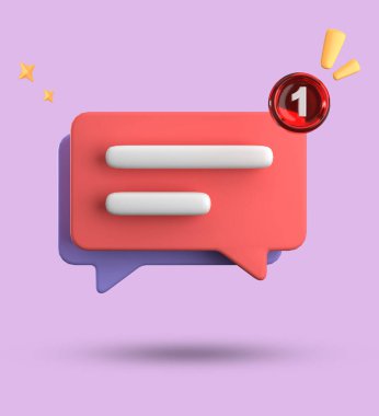 3 boyutlu konuşma balonu, 3 boyutlu pastel sohbet simgesi seti. 3d konuşma baloncuğu kümesi.