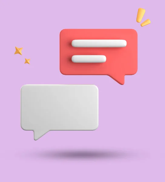 3d rendering of speech bubble, 3D pastel chat icon set. Set of 3d speak bubble.