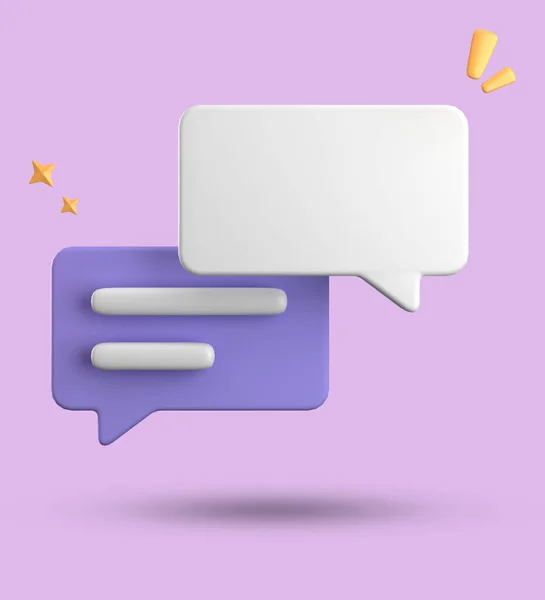 3d rendering of speech bubble, 3D pastel chat icon set. Set of 3d speak bubble.