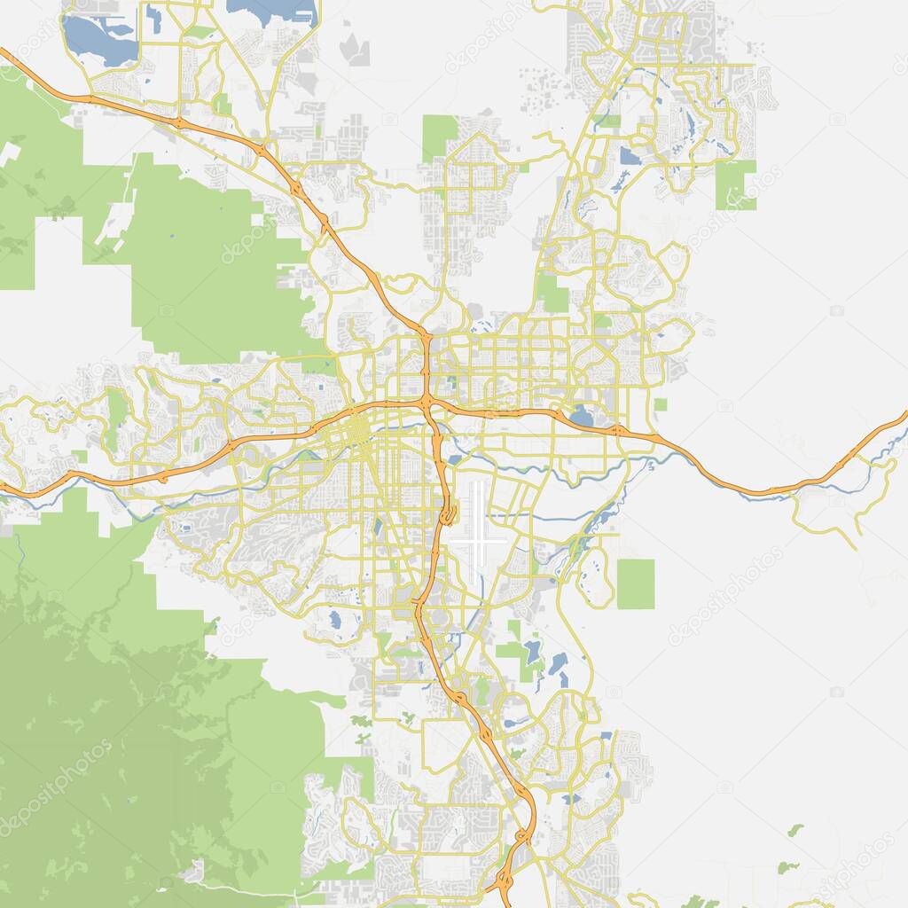 Mapa de ruta de Reno en Nevada. Contiene capas de vectores con caminos ...