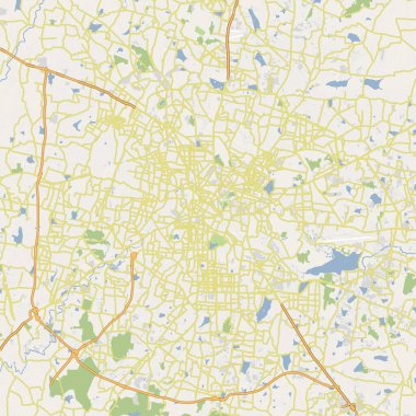 Hindistan 'da Bangalore' un yol haritası. Yol suyu, parklar vs. içeren katmanlı vektör içerir.