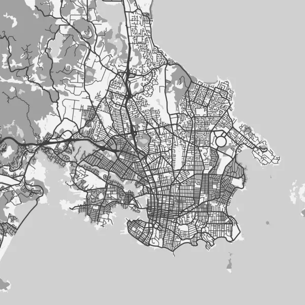 stock vector Map of Victoria in Canada in grayscale. Contains layered vector with roads water, parks, etc.