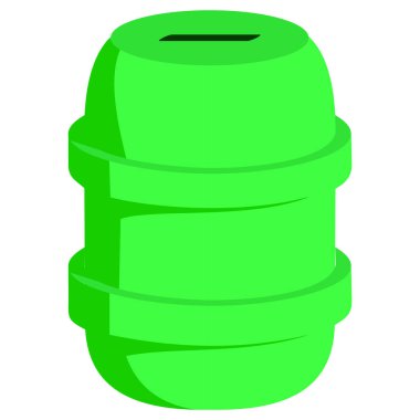 Yeşil domuz kumbarasının vektör çizimi