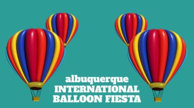 Sıcak hava balonu animasyonu. Albuquerque Uluslararası Balon Festivali 'nin anısına.