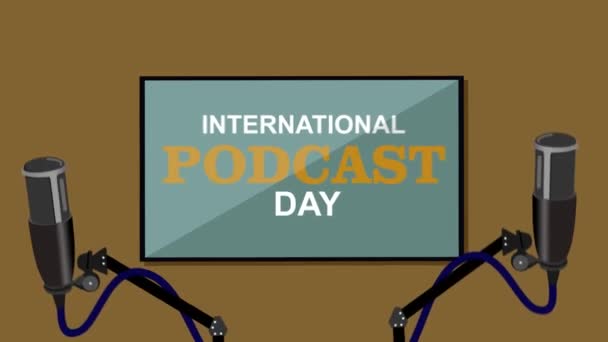 Podcast Internacional Día Movimiento Video — Vídeos de Stock