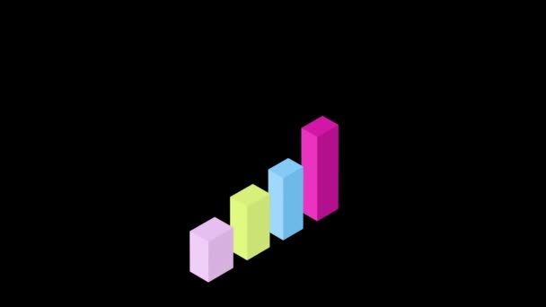 Анимация Шара Падающего Статистической Лестницы — стоковое видео