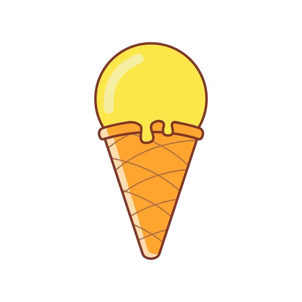 Διανυσματικό Κίτρινο Παγωτό Κώνο — Διανυσματικό Αρχείο