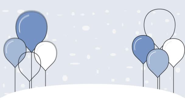 Animace Balónu Modrém Pozadí Abstraktní Pozadí Digitálně Generovaný Koncept Video — Stock video