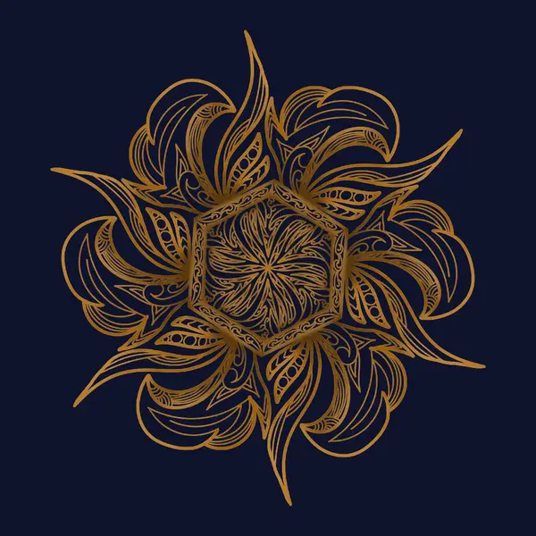 Luxusní Okrasná Mandala Provedení Pozadí Zlaté Barvě — Stock fotografie