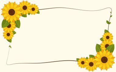 Ayçiçeklerinin renkli vektör çizimi