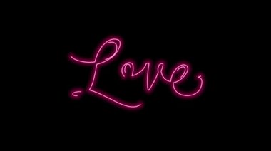 Neon ışıklarına bayılırım. Sevgililer günü kartı. neon işareti.