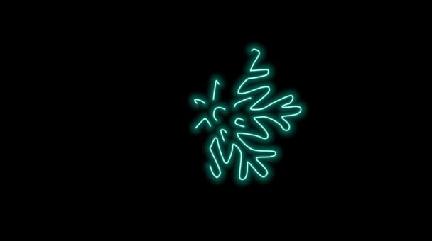 Vánoční Stromeček Neonové Záře — Stock video