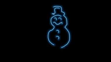Siyah arkaplanda noel için neon simgesi