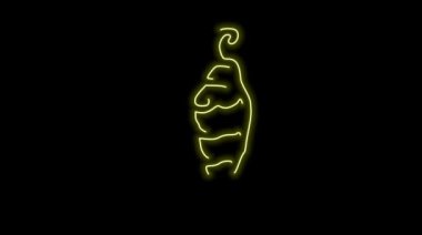 yeşil neon sembolü sarı parlak harf c