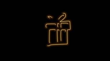 kutu sarı neon ışıklı simge