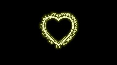 kalp altın kaplamalı metalik simge veya logo vektörü
