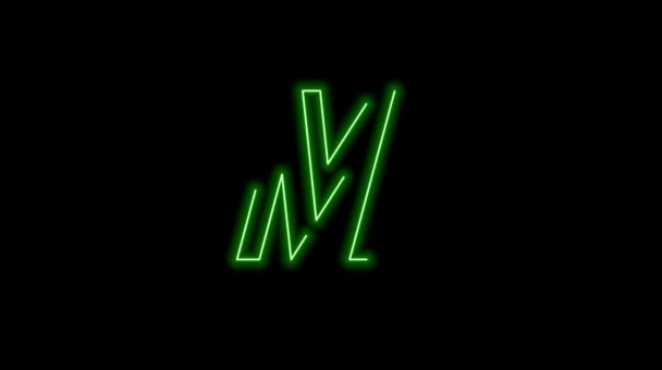 Yeşil Neon Sembolü — Stok video