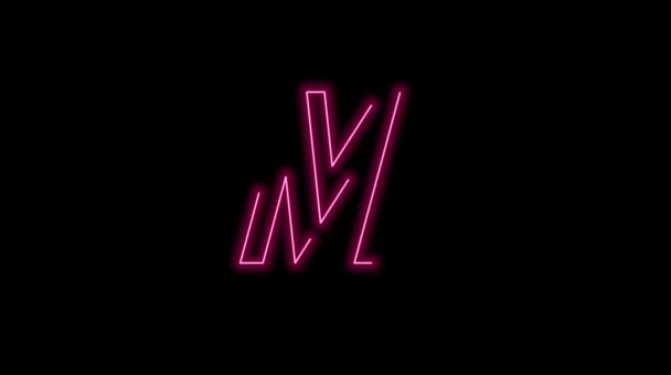Абетковий Дизайн Логотипу Букви Рожевому Фіолетовому Фоні — стокове відео