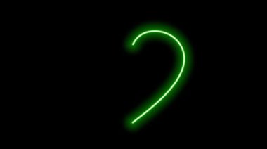 Parlayan neon kalp ikonu koyu arkaplanda izole edilmiş. Romantik sembol. Aşk, tutku ve tutku. vektör illüstrasyonu.