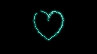 Parlak neon ışıklı bir kalp..