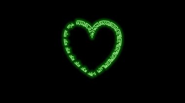 kalp şeklinde yeşil neon ışıklar