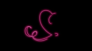 Harflerin neon bir işareti. Karanlık bir arkaplanda neon şeklinde s harfi..