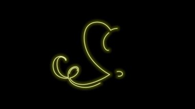 Koyu arkaplanda neon alfabe harfi a