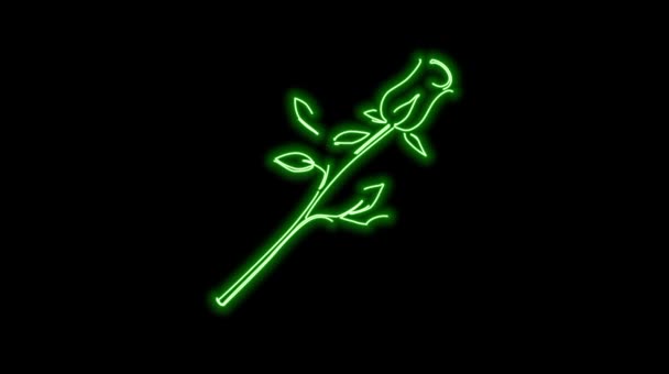 Ілюстрація Зеленого Листя Неонового Сяйва — стокове відео