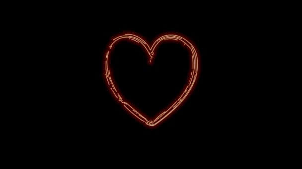 Red Heart Black Background — стоковое видео